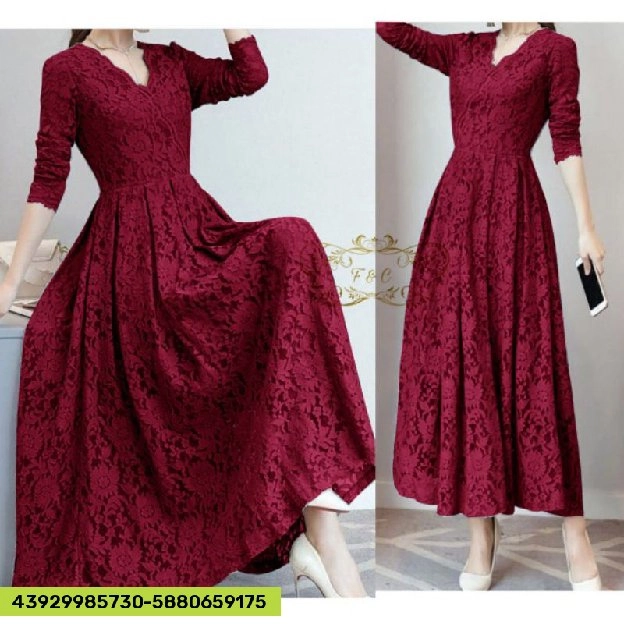 DISKON ❗❗DRESS MAXI WANITA BRUKAT CESSIE 