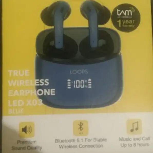 WIRELESS EARPHONE LED X03 BLUE TAM 