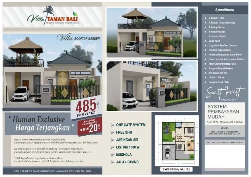 Gebyar Promo Akhir Tahun VILLA TAMAN BALI Karangploso MalangHrga Mulai 245jt