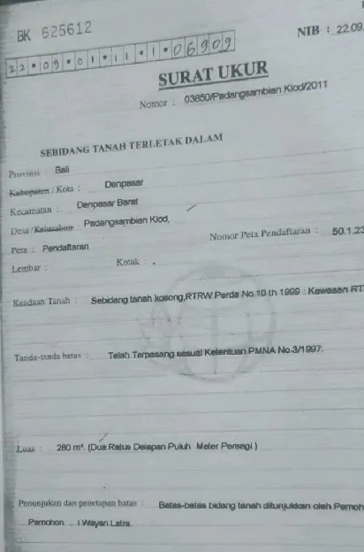 Dijual 2,8 are, Jl. Gunung Salak UTAMA Padangsambian KLOD Denpasar 