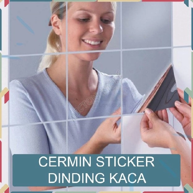 Cermin Stiker Dinding Sticker Kaca Film Wall Wallpaper Mirror