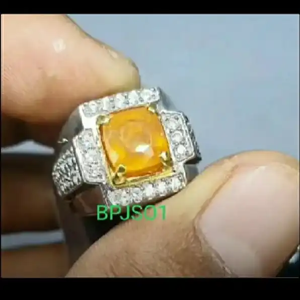 orange sapphire bersertifikat asli 