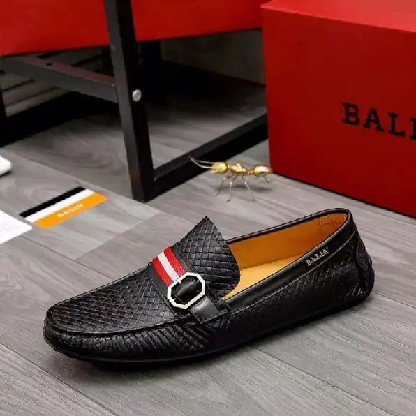 sepatu pria slip on bally loafer cowok hitam men shoes tanpa tali