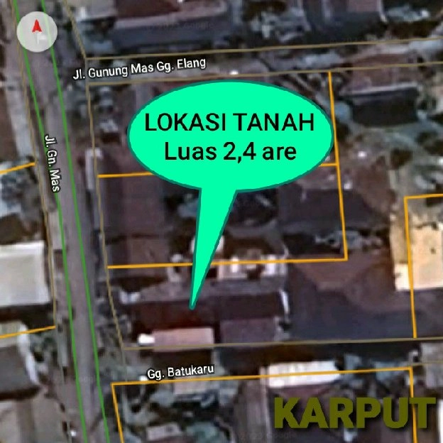 Dijual 2,4 are, Jl. Gunung MAS Tangkuban Perahu Padangsambian KLOD Denpasar