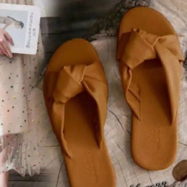 Sandal wanita teplek fashion tali kepang