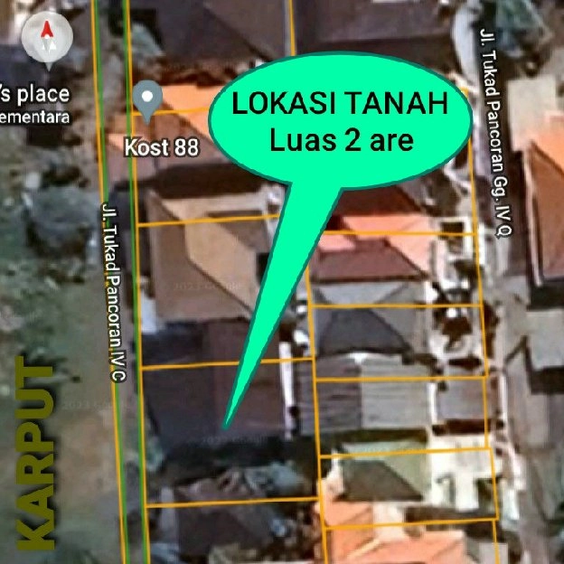 Dijual 2 are FREE RUMAH, Jl. Tukad Pancoran IV Panjer Denpasar