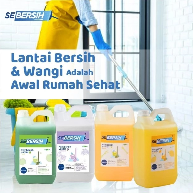 SEBERSIH Pembersih Lantai Floor Cleaner Anti Bakteri - 5 Liter Sereh/ Lemon (GOJEK/GRAB)