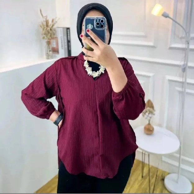 PROMO ❗❗Blouse Wanita Polos - Blouse Baby Crush - Outher Premium Wanita 