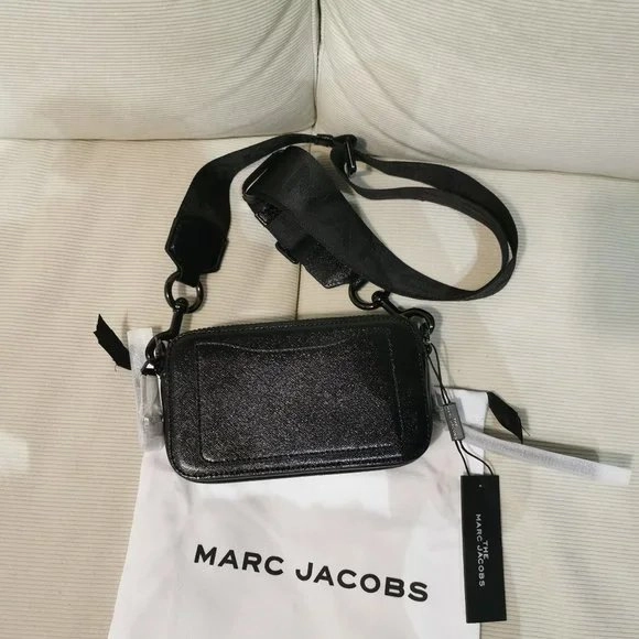 NEW Ori Marc Jacobs The Snapshot Dtm Black Matte Crossbody Bag