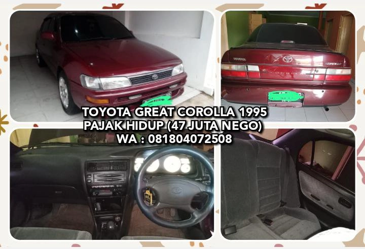 JUAL MURAH MOBIL LANCER EVOLUTION 1994, GREAT COROLLA 1995, HONDA HRV S MATIC 2015.WA: 081804072508