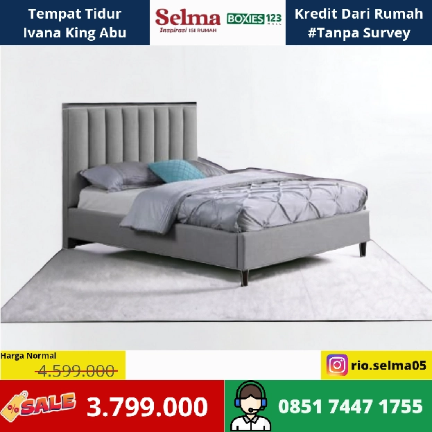 Tempat Tidur Ivana King Abu abu 