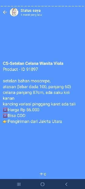 Setelan celana wanita Viola