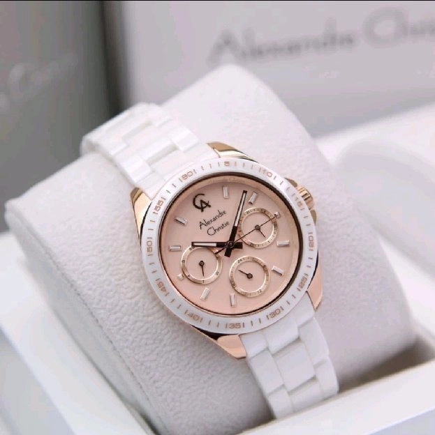 ready BJM! jam tangan Alexandre Christie Wanita AC 2B08 keramik gratis ongkir