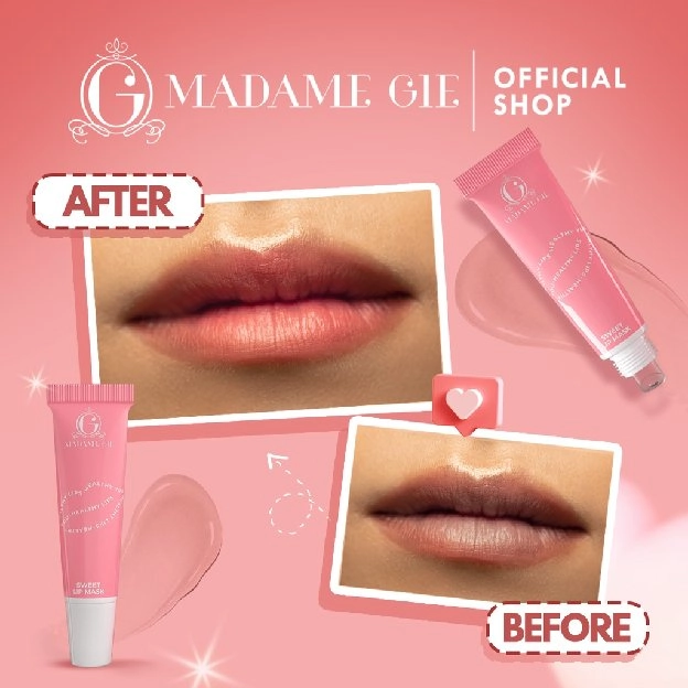 Madame Gie Sweet Lip Mask - Lip Scrub Vitamin E Lip Balm Moisturizer Serum Pencerah Bibir