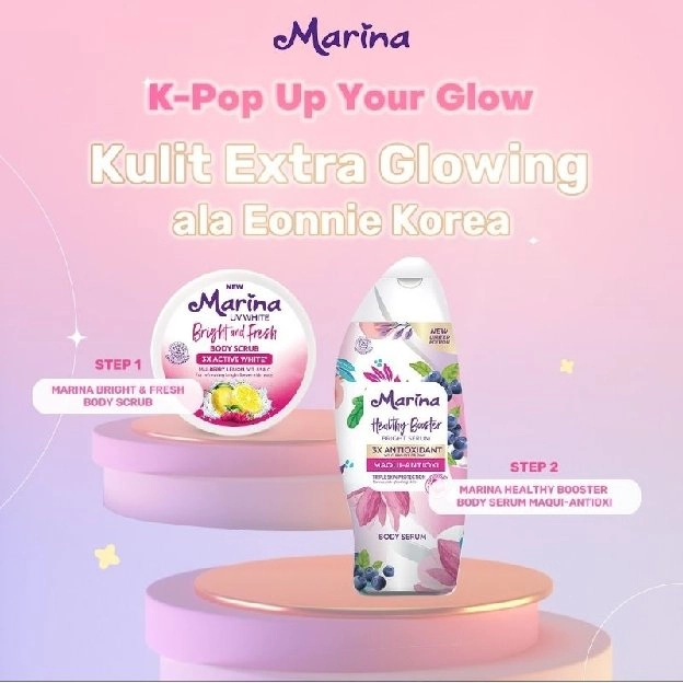 Paket Body Care Marina Lulur Body Scrub 200 ml dan Lotion 460 ml