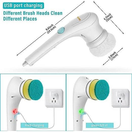 Sikat Elektrik Kamar Mandi Rotasi Cerdas 360° Derajat Kebisingan Rendah Tahan Air IPX7 Wastafel Dapu