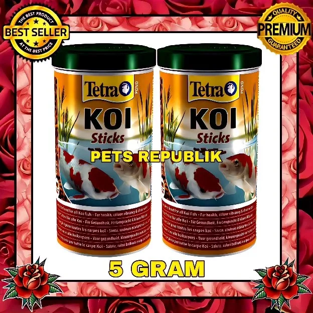 MAKANAN IKAN • PR PELET TETRA KOI PONDS FISH FOOD STICKS 5 GRAM