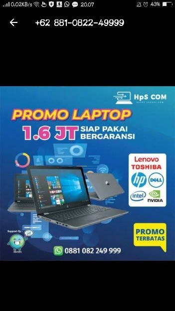 LAPTOP 2JTAAN RAM 4GB HDD 320GB SUDAH SIAP PAKAI COCOK BUAT SEKOLAH,KULIA,KERJA BISA COD BERGARANSI 