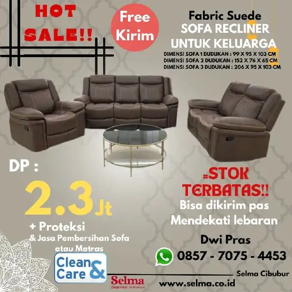 SOFA RECLINER BISA CICILAN