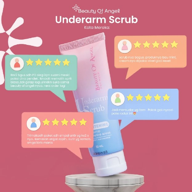 Beauty Of Angel Underarm Scrub 50gr With Niacinamide Krim Ketiak Untuk Mencerahkan & Mengangkat Sel