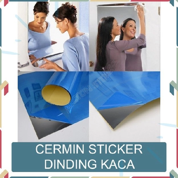 Cermin Stiker Dinding Sticker Kaca Film Wall Wallpaper Mirror