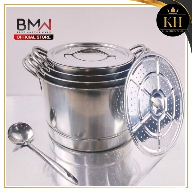 Stock Pot Steamer 4 Set BMW/ Panci Kukus 4 Set / Panci Dandang Stainless Steel/Stock Pot Steamer