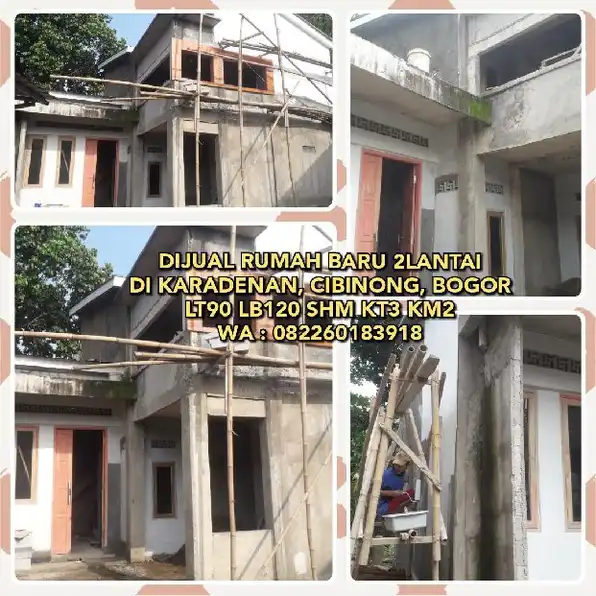 DIJUAL RUMAH BARU 2LANTAI DI KARADENAN, CIBINONG, BOGOR. LT90 LB120 SHM KT3 KM2. WA : 082260183918