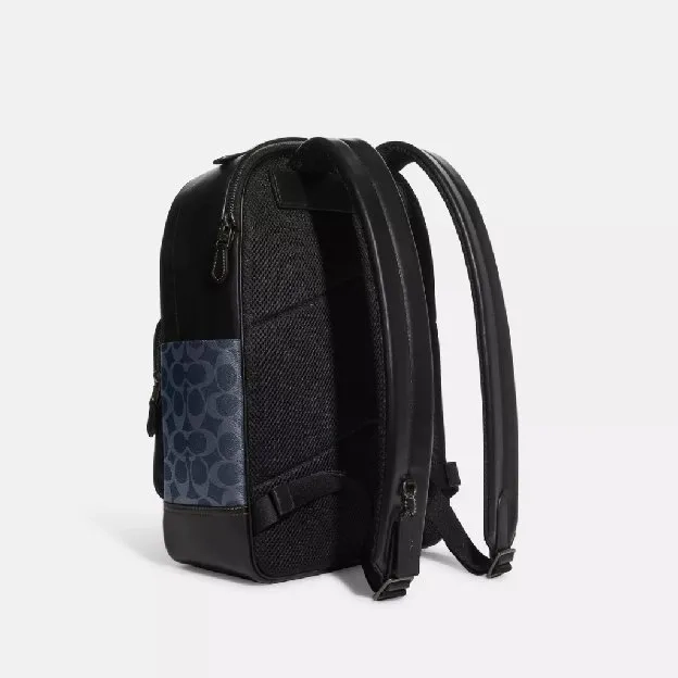 Coach Graham Backpack In Blocked Signature Canvas With Varsity Stripe (CH 3230)