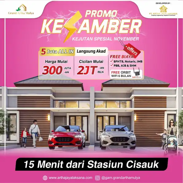 Rumah Komersil Murah Dekat Stasiun Cuma 5 Juta All In