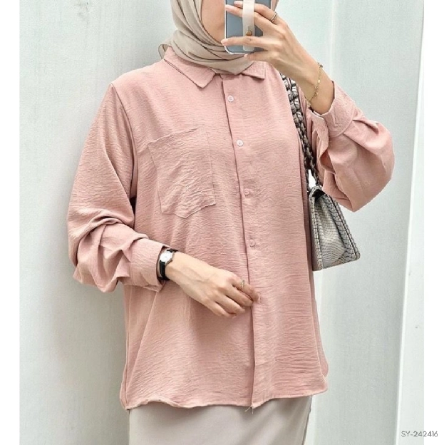 Blouse Wanita Crincle Airflow