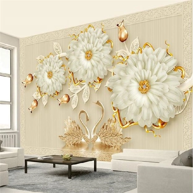 Pasang wallpaper dinding 3d custom toko jual dan pesan hordeng murah rollblind vertikal blind