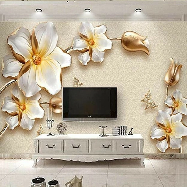 Pasang wallpaper dinding 3d custom toko jual dan pesan hordeng murah rollerblind vertikal blind