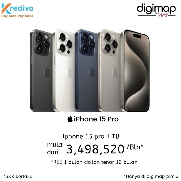 kredit iphone 15 pro 1 tb semakin mudah dengan kredivo