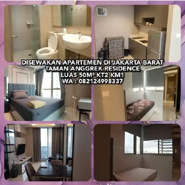 DISEWAKAN APARTEMEN DI JAKARTA BARAT TAMAN ANGGREK RESIDENCELUAS 50M² KT2 KM1. WA : 082124998337