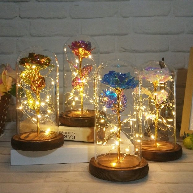 Lampu Hias LED Bunga Mawar Dekorasi Beauty And The Beast Rose | Pajangan Kado Hiasan Ruangan Kamar