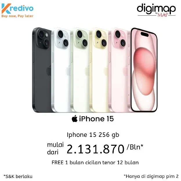 kredit iPhone 15 256 gb murah mudah dan cepat dengan kredivo