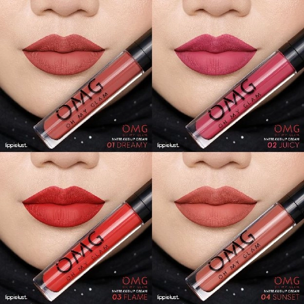 OMG OH MY GLAM MATTE KISS LIP CREAM 3.5G ( LIPSTICK LIPSTIK LIPCREAM ) BPOM HALAL OH MY GLOW