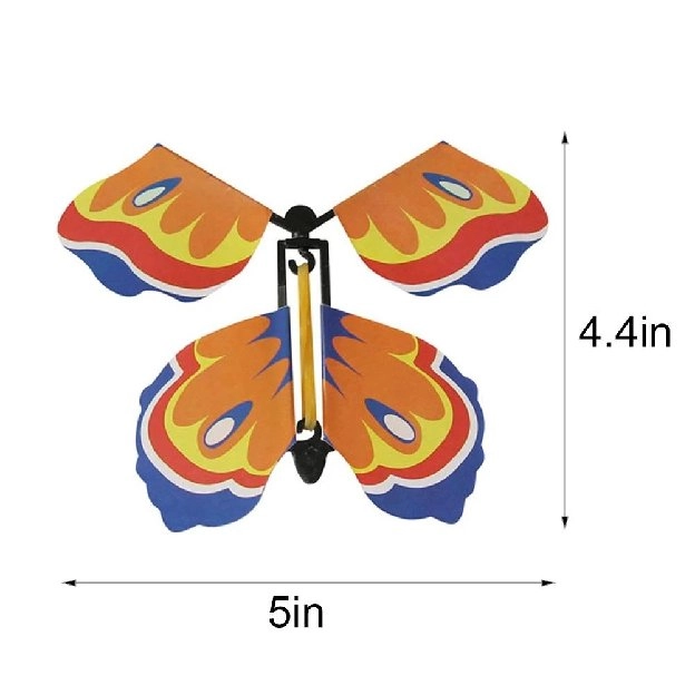 1 Pcs Mainan Kupu-Kupu Terbang Warna Acak Bahan Karet Untuk Hadiah Ulang Tahun Anak