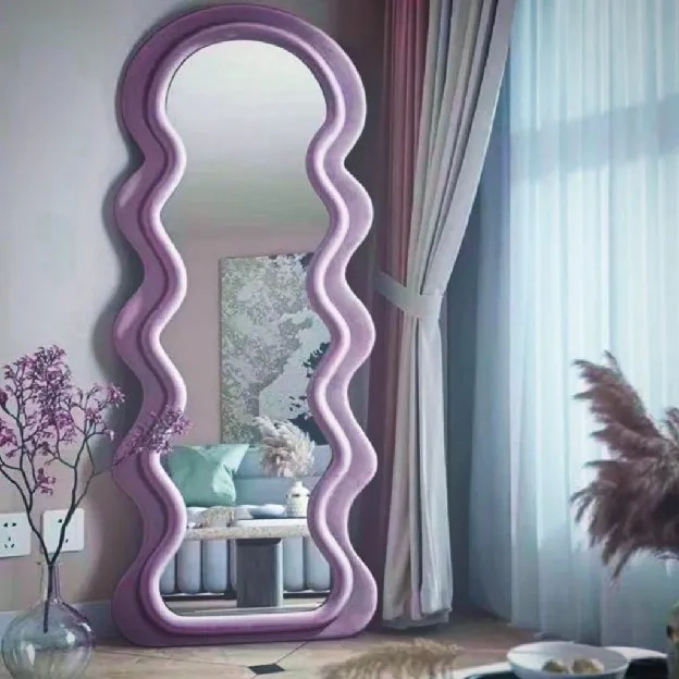 Cermin Aesthetic / Cermin Estetik / Irregular Wavy Mirror / Standing Mirror Aesthetic / Standing Mir