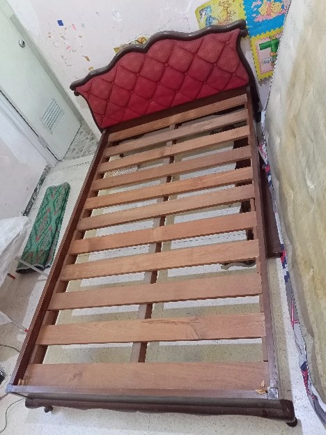 Ranjang kayu JATI KUNO ukuran single 1x2 mtr