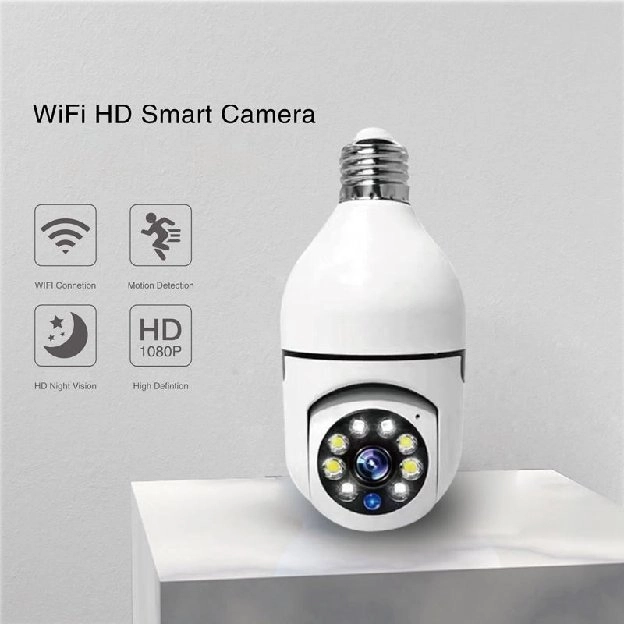 Ip Kamera Cctv Wifi Hd 8MP 360 Derajat Bentuk Lampu Bohlam v380pro