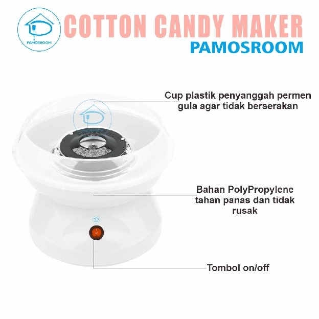 Mesin Gulali Mini Electric Cotton Candy Floss Maker Alat Pembuat Gulali