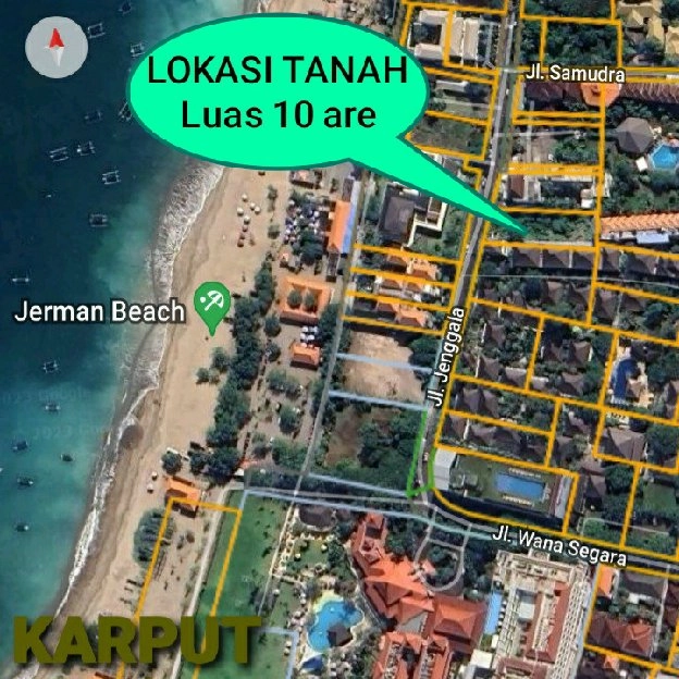 Dijual 10 are, Jl. Jenggala Wana Segara Pantai Jerma Tuban Kuta