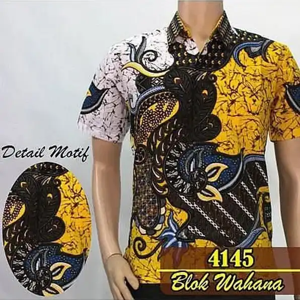 ANB Kemeja Batik Pria Motif Blok Wahana