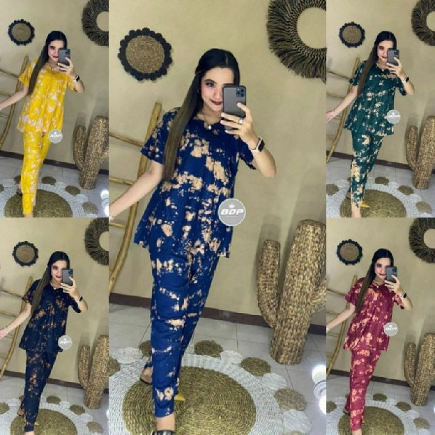 ONE SET WANITA KEKINIAN / ONE SET TIE DYE / SETELAN PIYAMA / BAJU TIDUR