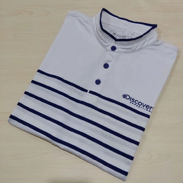 Discovery kaos polo shirt stripe kerah shanghai original second