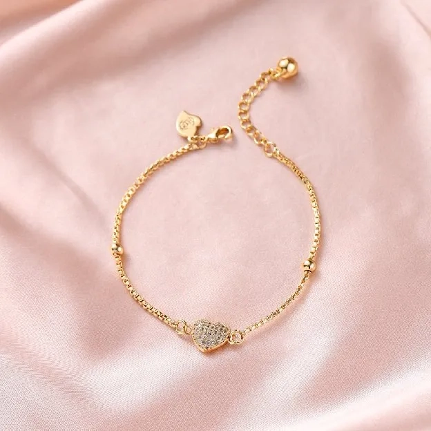 Gelang Titanium Anti Karat Rose Gold Aksesoris Fashion Gelang Serut Rantai Wanita Murah Perak