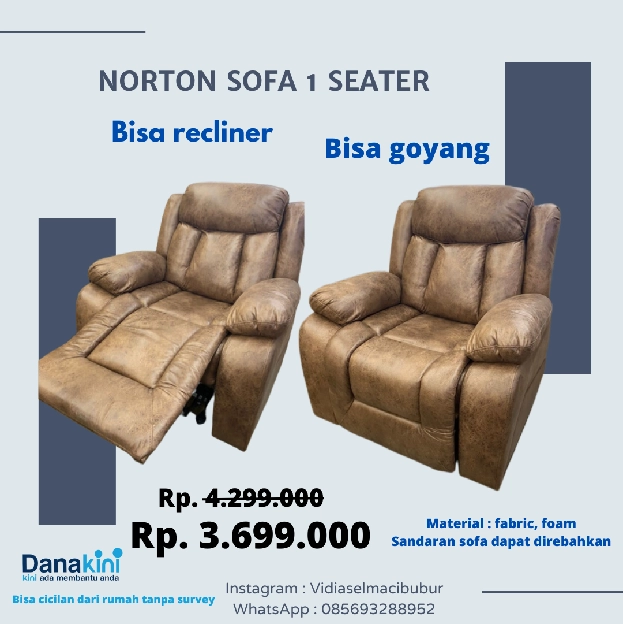 sofa recliner 1 dudukan 