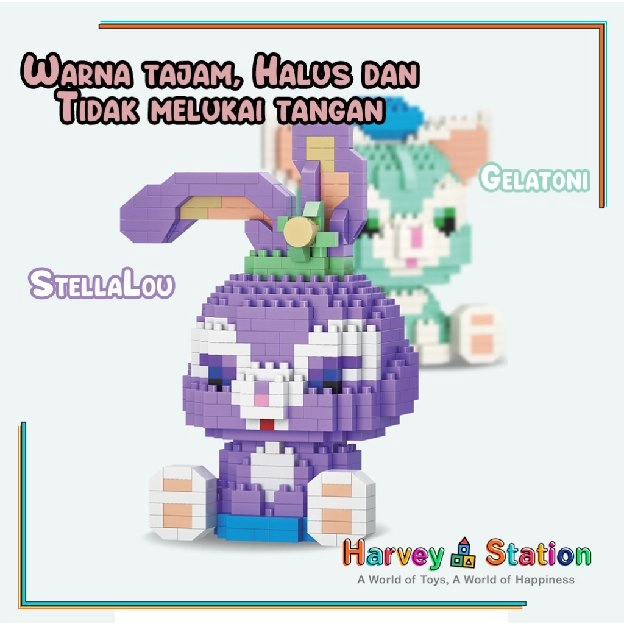 Mainan anak PUZZLE BALOK SUSUN DISNEY 3D DIY Mainan Edukasi Bayi Puzzle Brick Mini Kartun Karakter H