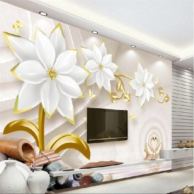 Pasang wallpaper dinding 3d custom toko jual dan pesan hordeng murah rollerblind vertikal blind